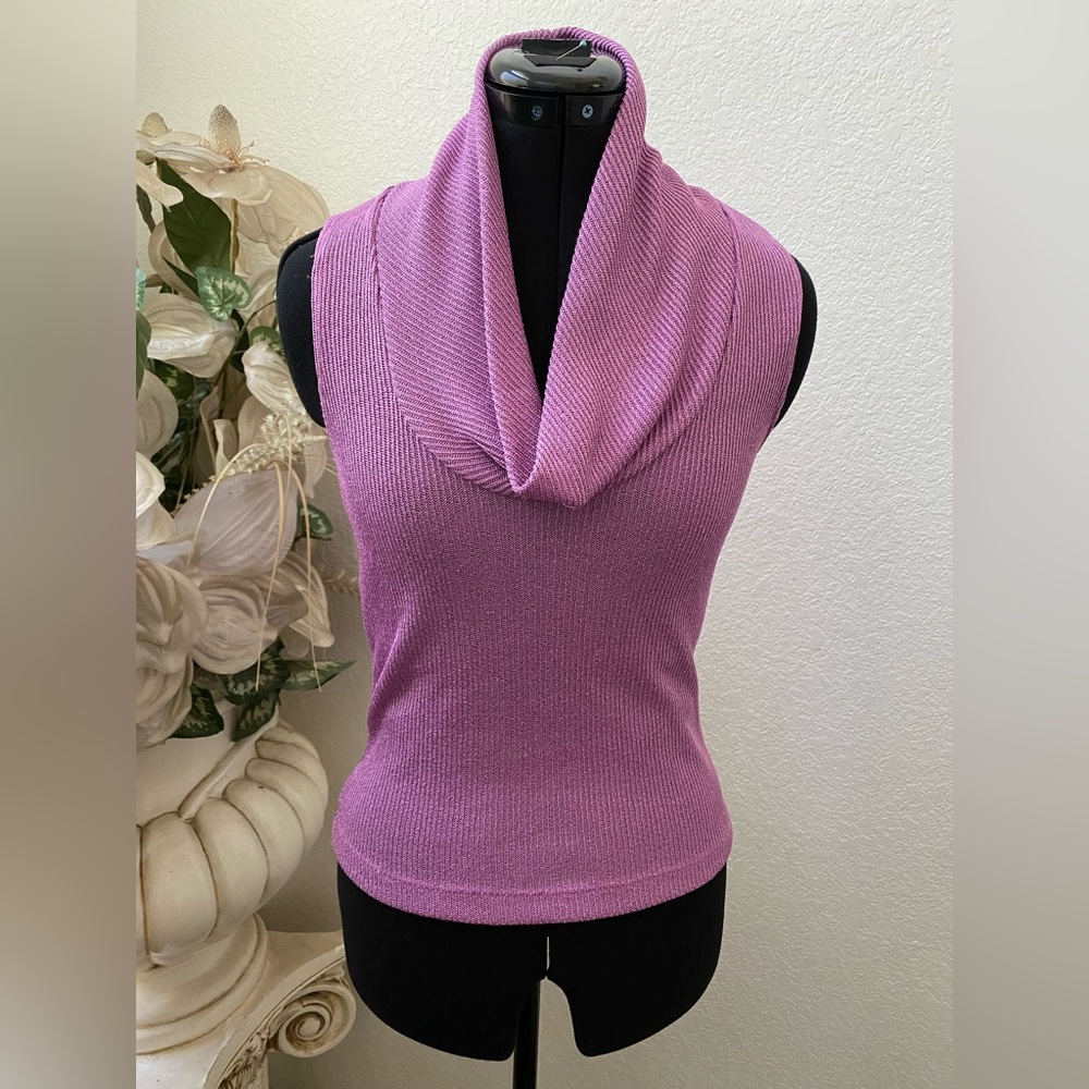 Purple Sleeveless Baggy Turtleneck - Nouvida Womens Medium